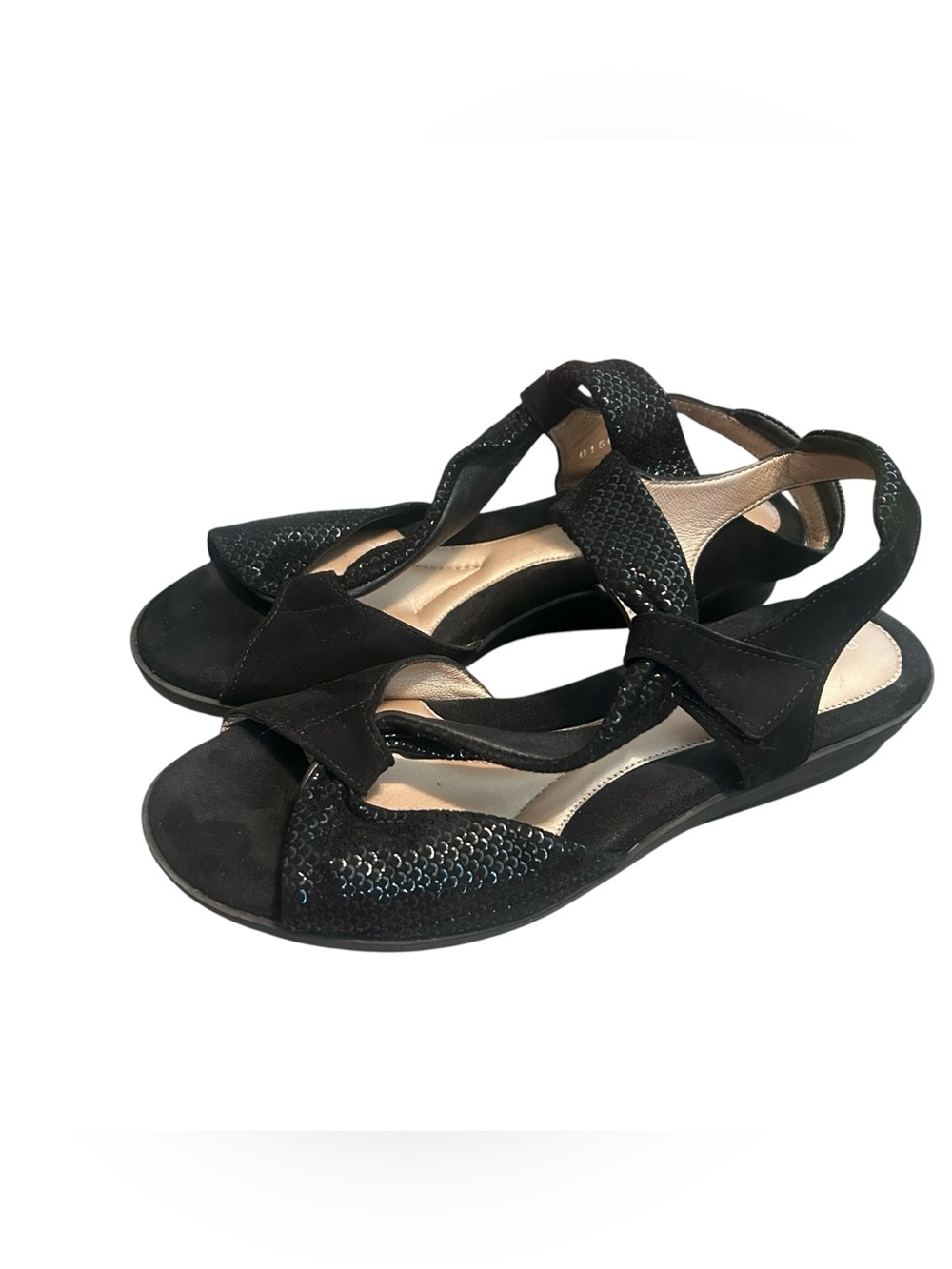 Beautifeel 40 Camille dressy leather  suede sandal comfort adjustable strap shoe